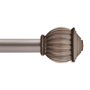 5/8" Beckett Curtain Rod With Cap Finials, 28" to 86"