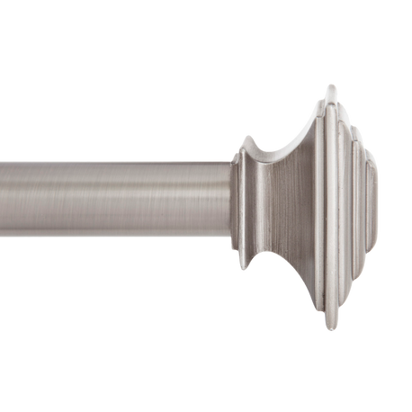 1" Mission Curtain Rod With Stacked Square Finials, 48" to 86"